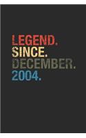Legend Since December 2004: Graph Ruled Notebook / Journal (6" X 9" - 5 X 5 Graph Ruled) - 15 years old Birthday Gift and 15th Anniversary Gift for Women And Men