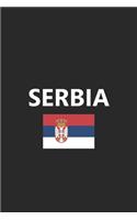 Serbia: Serbian Flag Country Notebook Journal Lined Wide Ruled Paper Stylish Diary Vacation Travel Planner 6x9 Inches 120 Pages Gift