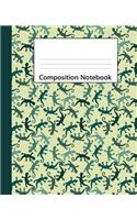 Composition Notebook: Green Lizards Pattern Wide Ruled Blank Lined Composition Book Journal (7.5 x 9.25in) Notebooks for Back to School Notes Writing Diary to Write in Gi