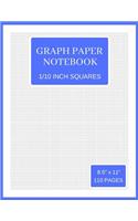 Graph Paper Notebook: 10 Squares Per Inch (Large, 110 Pages, Blue and White Soft Cover)