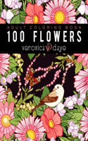 100 Flowers Adult Coloring Book