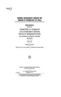 Ensuring transparency through the Freedom of Information Act (FOIA)