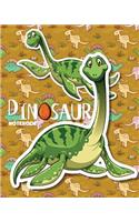 Dinosaur Notebook: 2 Inside Patterns Notebook: Lined 60 Pages and Blank No Lined 60 Pages, Total 120 Pages (8 X 10), Notebook Journal Diary, ( Cute Dinosaur Cover )