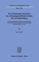 Der Gemeinsame Ausschuss Im Verfassungsrechtlichen System Der Gewaltenteilung