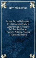 Protokolle Und Relationen Des Brandenburgischen Geheimen Rates Aux Der Zeit Des Kurfursten Friedrich Wilhelm, Volume 3 (German Edition)