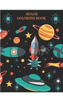 Space Coloring Book: Amazing Outer Space Coloring Designs Filled with Aliens, Planets, Stars, Rockets.