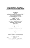 Lessons learned from the Government Information Security Reform Act of 2000