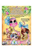 Sherri Baldy My-Besties Tiny & Her Supersaurus Knobby Knees Besties Adult Coloring book for all ages