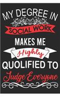 My Degree In Social Work: Blank Lined Journal, Funny Sketchbook, Notebook, Diary Perfect Gift For Social Workers
