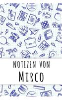 Notizen von Mirco: Kariertes Notizbuch mit 5x5 Karomuster für deinen personalisierten Vornamen