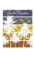 Santa Monica: California Notebook With Lined College Ruled Paper For Work, Home Or School. Stylish Retro Sunset Palm Tree Travel Journal Diary 8.5 x 11 Inch Soft 