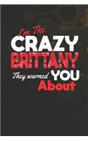 I'm The Crazy Brittany They Warned You About: First Name Funny Sayings Personalized Customized Names Women Girl Mother's day Gift Notebook Journal