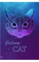 Galaxy Cat: 200 Pages 6" x 9" Geometric Animal Design Blank Lined Journal, Notebook or Diary