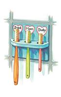 Family Toothbrushes Baby Card: (English)