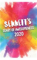 Sennett's Diary of Awesomeness 2020: Unique Personalised Full Year Dated Diary Gift For A Boy Called Sennett - Perfect for Boys & Men - A Great Journal For Home, School College Or Work.