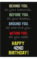 Behind You All Your Memories Before You All Your Dreams Happy 42nd Birthday