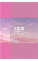 2020 Lined Notebook & Planner, Soft Cover 6x9 College Ruled, Magenta