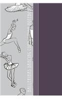 Ballerinas Dancing Composition Notebook: Cool Ballerina Gray Pattern 6 X 9 Wide Ruled Paper Notebook, Appreciation, Quote Journal or Diary Unique Inspirational Gift for Friend or Teacher, Beginning or End of School Year, Retirement, Birthday or Gra