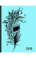 Boho Feather Quill - Sky Blue