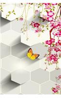 A5: Modern Summer Flower Blossom Butterfly Daily Writing Notebook Journal