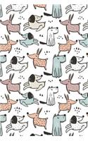 Dog Pattern - Many Dogs Looking Around: Blank Lined Notebook for Dog Lovers and Pet Owners