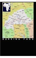 Modern Day Color Map of the Nation Burkina Faso in Africa Journal: Take Notes, Write Down Memories in this 150 Page Lined Journal