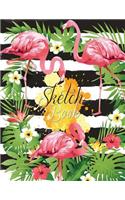 Sketchbook: Flamingo Flower Sketchbook Journal Notebook, 120 Pages of 8.5" x 11" Blank Paper for Drawing, Doodling or Sketching (Sketchbooks)