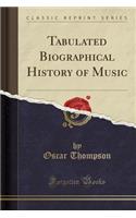 Tabulated Biographical History of Music (Classic Reprint)