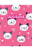 Sketchbook: Cute Drawing Note Pad and Sketch Book for Kids, Girls and Adult - Large 8.5 x 11 Matte Cover with White Interior (Perfect for Sketching, Coloring, W