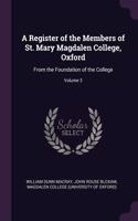 Register of the Members of St. Mary Magdalen College, Oxford