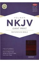 NKJV Giant Print Reference Bible, Saddle Brown Leathertouch