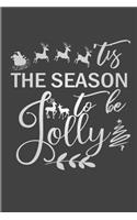 Tis The Season To Be Jolly: Christmas Blank Journal, Christmas Writing Notebook, Christmas Notebook, Novelty Gift Notebook, 6x9 Notebook, 110 Pages, Black Cover