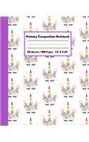 Primary Composition Notebook: Unicorn Face Primary Ruled Journal for K-2 - Handwriting Practice Paper - Blank Space for Drawing - Draw and Write Journal for Kids - Blank Story Pa