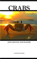 Crabs Note Monthly 2020 Planner 12 Month Calendar