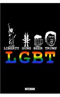 Liberty Guns Beer Trump Lgbt Notebook: LGBTQ Notizbuch: Notizbuch A5 karierte 110 Seiten, Notizheft / Tagebuch / Reise Journal, perfektes Geschenk für Sie Ihre Familie und Freunde gemacht