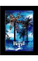 Negril: Jamaican Christmas Notebook With Lined College Ruled Paper For Taking Notes. Stylish Tropical Travel Journal Diary 8.5 x 11 Inch Soft Cover. For Hom