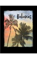 Bahamas: Caribbean Christmas Notebook With Lined Wide Ruled Paper For Taking Notes. Stylish Tropical Travel Journal Diary 8.5 x 11 Inch Soft Cover. For Home,