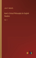 Kant's Critical Philosophy for English Readers