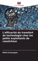 L'efficacité du transfert de technologie chez les petits exploitants de caoutchouc