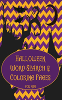 Halloween Word Search and Coloring Pages: Activity Book for Children