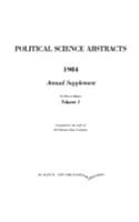 Political Science Abstracts : 1984 Annual Supplement