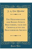 Die Hexenprocesse der Beiden Städte Braunsberg, nach den Criminalacten des Braunsberger Archivs (Classic Reprint)