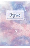 Brynlee: First Name Personalized Notebook, College Ruled (Lined) Journal, Cute Pastel Notepad with Marble Pattern for Girls, Teens and Women