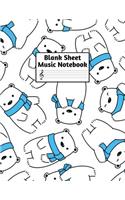 Blank Sheet Music Notebook: Easy Blank Staff Manuscript Book Large 8.5 X 11 Inches Musician Paper Wide 12 Staves Per Page for Piano, Flute, Violin, Guitar, Trumpet, Drums, Cell