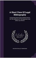 Short View Of Legal Bibliography