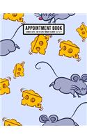 Mouse Appointment Book: Undated Hourly Appointment Book - Weekly 7AM - 10PM with 15 Minute Intervals - Large 8.5 x 11