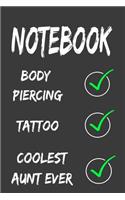 Coolest aunt Notebook: 120 pages, dot grid, A5, white paper