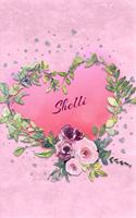 Shelli: Personalized Small Journal - Gift Idea for Women & Girls (Pink Floral Heart Wreath)