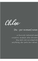 Chloe: Women Definition - Personalized Notebook Blank Journal Lined Gift For Women Girls And Students