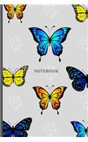 Notebook: Cute Butterfly Lover Softback Diary Composition Book Journal (6" x 9") 120 Lined Pages